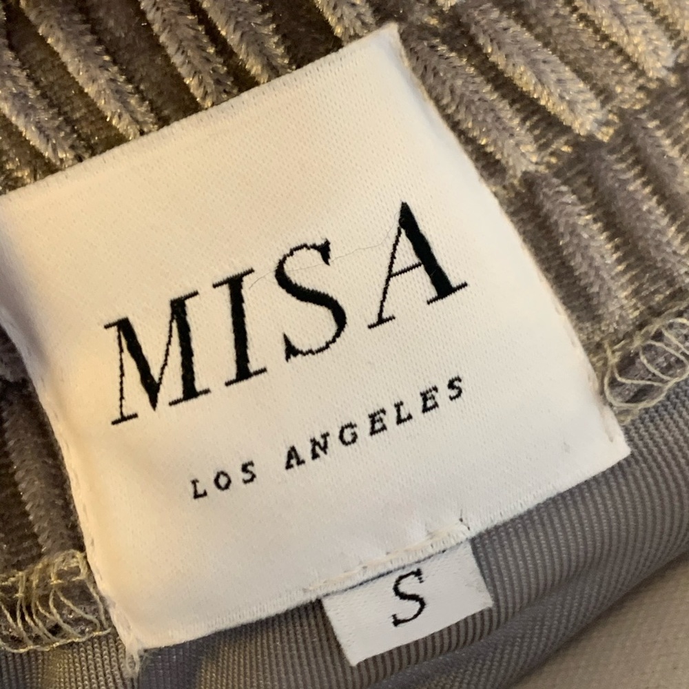 MISA Los Angeles Gray Velvet Offthe Shoulder Dress - Picture 10 of 16